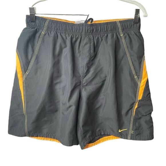 Nike Other - Nike Men's Swim Shorts Size L Mesh Lined Gray with Orange